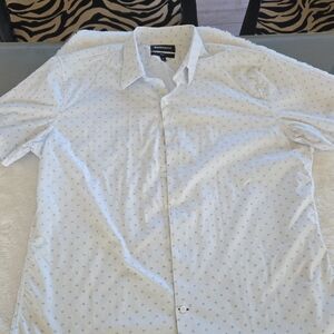 Bonobos White Shirt with Blue Pattern